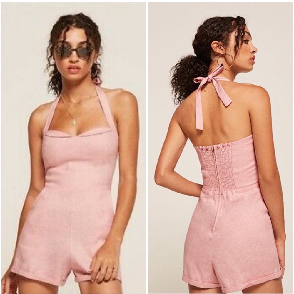 Reformation Bettie Jumpsuit in Blush - Size 2
